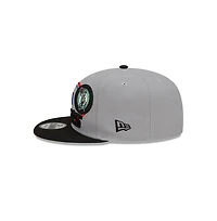Men's New Era Gray/Black Boston Celtics 2022 Eastern Conference Champions Locker Room 9FIFTY Snapback Adjustable Hat