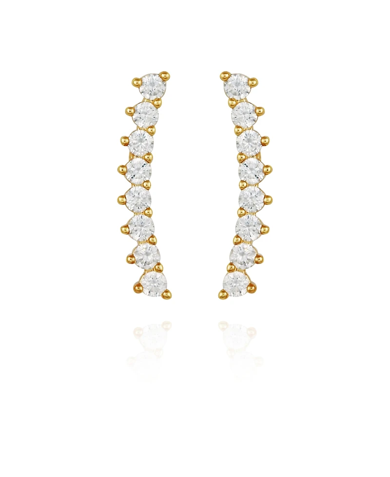 Vince Camuto Gold-Tone Cubic Zirconia Climber Earrings