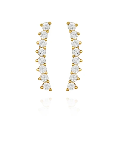 Vince Camuto Gold-Tone Cubic Zirconia Climber Earrings