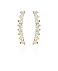 Vince Camuto Gold-Tone Cubic Zirconia Climber Earrings