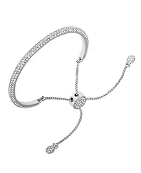 Vince Camuto Silver-Tone Adjustable Glass Stone Slider Bracelet