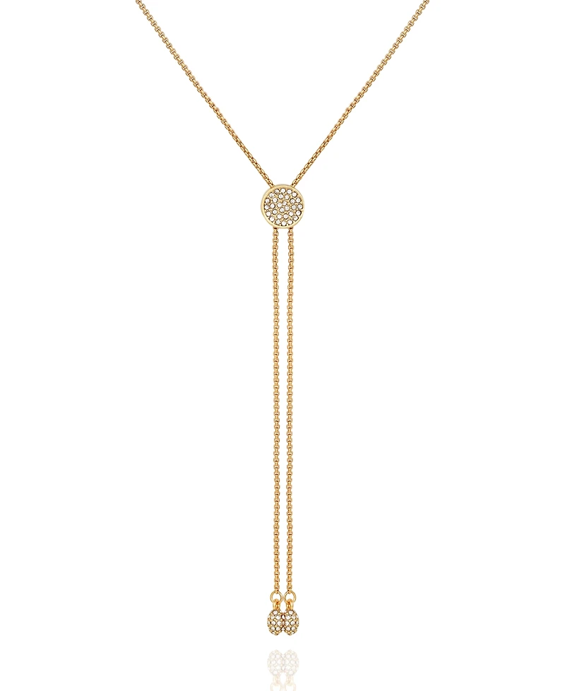 Vince Camuto Gold-Tone Pave Slider Bolo Necklace
