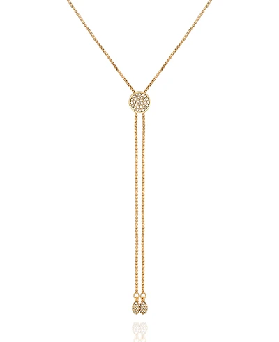 Vince Camuto Gold-Tone Pave Slider Bolo Necklace