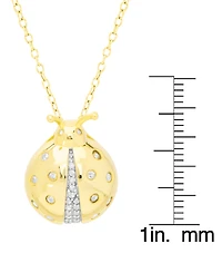 Diamond Ladybug 18" Pendant Necklace (1/5 ct. t.w.) in 14k Gold-Plated Sterling Silver