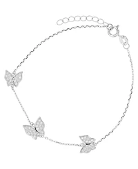 Butterfly Anklet in 14K Gold Plated or Sterling Silver