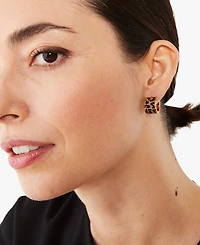 Kate Spade New York Gold-Tone Flower Huggie Hoop Earrings