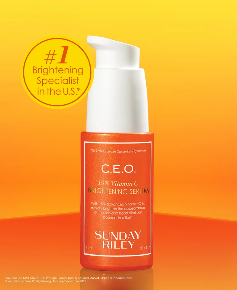 Sunday Riley C.E.O. 15% Vitamin C Brightening Serum, 1.7oz.