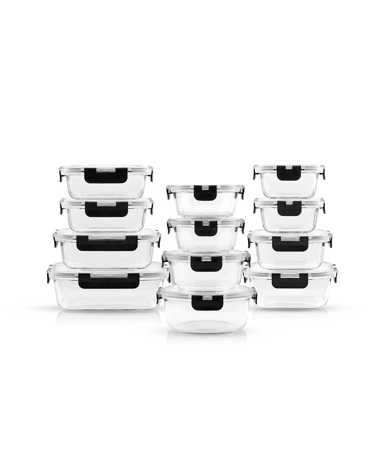 JoyJolt 24-Pc. Glass Storage Containers with Lids