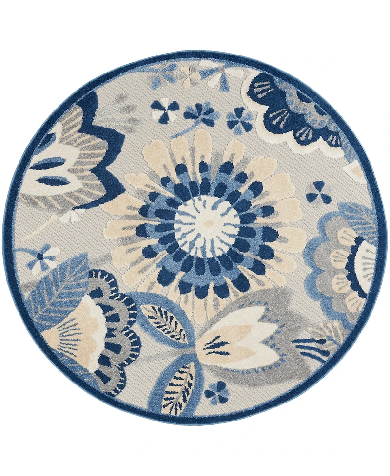 Nourison Home Aloha ALH25 5'3" x Round Outdoor Area Rug