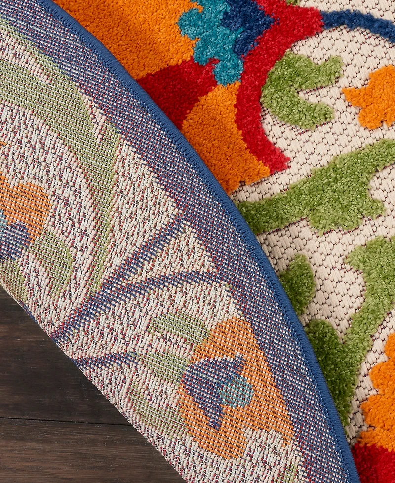 Nourison Home Aloha ALH20 5'3" x 5'3" Round Outdoor Area Rug