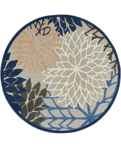 Nourison Home Aloha ALH05 4' x Round Outdoor Area Rug