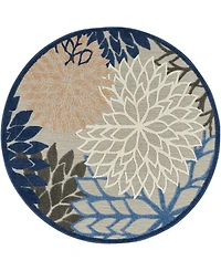 Nourison Home Aloha ALH05 4' x Round Outdoor Area Rug