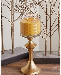 Bourbon Pear Fragrance Honeycomb Glass Jar Candle