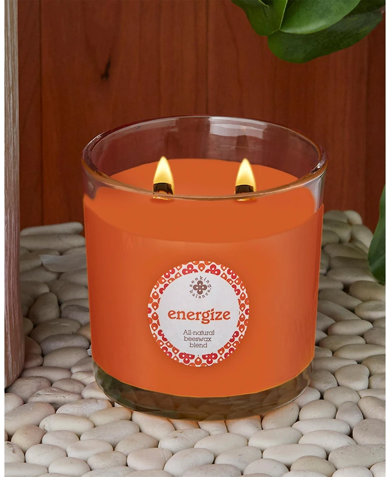 Seeking Balance 2 Wick Energize Rosemary Eucalyptus Spa Jar Candle, 12 oz