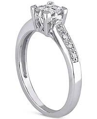 Diamond Princess Quad Cluster Engagement Ring (1/4 ct. t.w.) 14k White Gold