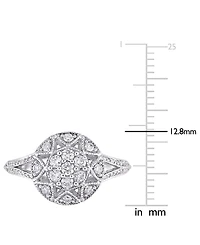 Diamond Vintage-Inspired Cluster Engagement Ring (1/2 ct. t.w.) 14k White Gold