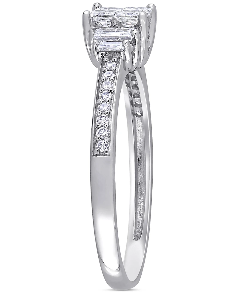Diamond Princess Quad Cluster Engagement Ring (1/2 ct. t.w.) 14k White Gold
