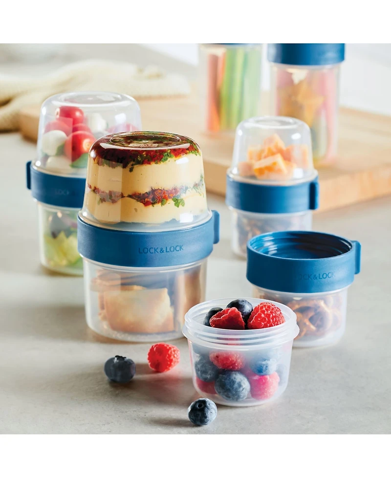 Lock n Lock Easy Essentials Twist Two Way Food Storage Container Set, 12-Piece, Clear
