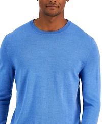 Club Room Men's Solid Crew Neck Merino Wool Blend Sweater, Created for Macy's