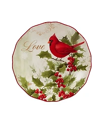 Certified International Winter's Medley 4 Piece Dessert Plate Set