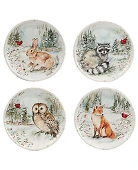 Certified International Winter's Walk 4 Piece Dessert Plate Set