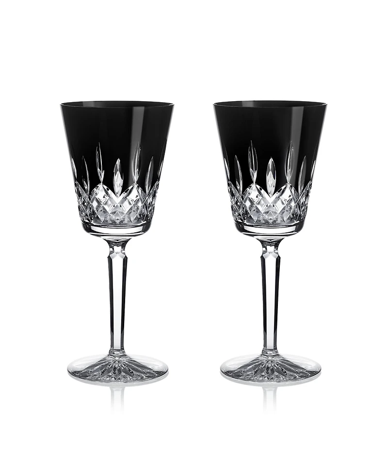 Waterford Lismore Black Medium Goblet 11.5 oz, Set of 2