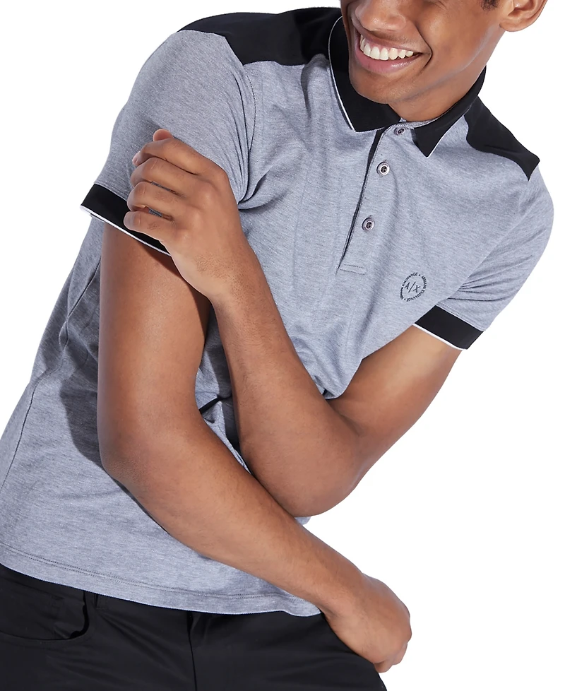 A|X Armani Exchange Men's Accent Small Circle Logo Polo Shirt