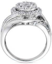 Diamond Round & Baguette Swirl Ring (2-1/2 ct. t.w.) in 14k White Gold