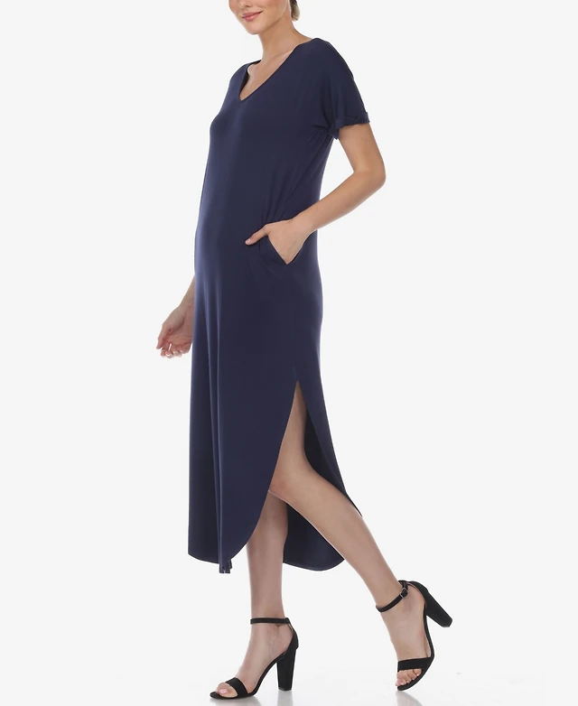 Lovaan Lorna Puff-Sleeve V-Neck Linen-Silk Maxi Dress | Hawthorn Mall
