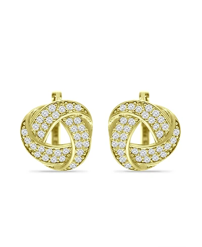 Giani Bernini Cubic Zirconia Love Knot Huggie Hoop Earrings, Sterling Silver or 18K Gold over
