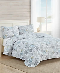 Tommy Bahama Home Beach Bliss Reversible 3 Piece Quilt Set, Full/Queen