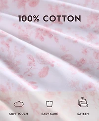 Closeout! Laura Ashley 300 Thread Count Cotton Sateen -Pc. Sheet Set