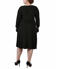 Ny Collection Plus Ruched A-Line Dress