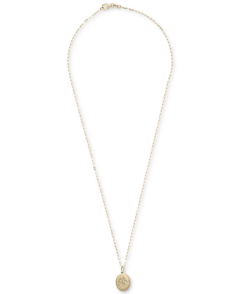 Wrapped Diamond Zodiac Constellation 18" Pendant Necklace (1/20 ct. tw) 10k Yellow Gold, Exclusively at Macy's