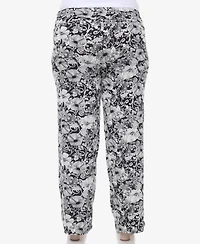 White Mark Plus Floral Paisley Palazzo Pants