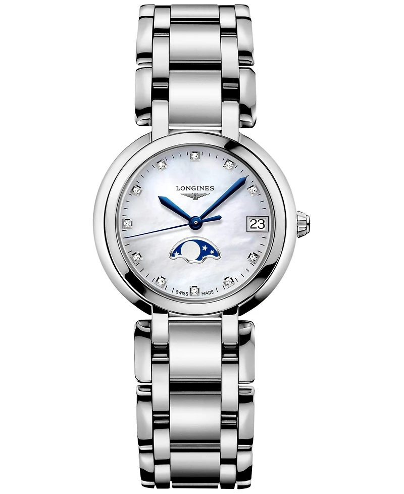 Longines Women's Swiss Diamond (1/20 ct. t.w.) Stainless Steel Bracelet Watch 30mm