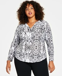 I.n.c. International Concepts Plus Zip-Pocket Top, Created for Macy's