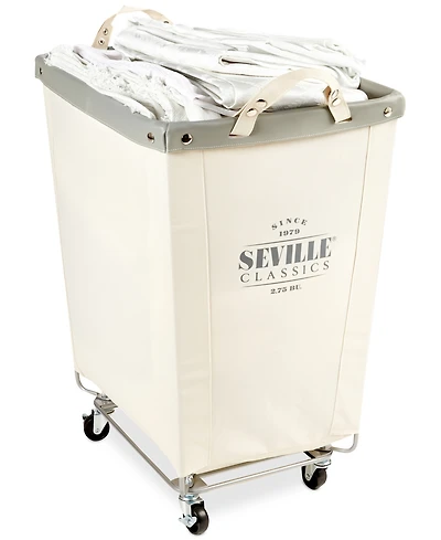 Seville Classics Commercial Grade Heavy-Duty Extra-Large Canvas Wheeled Laundry Hamper