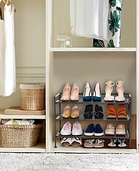 Seville Classics 3-Tier Resin Slatted Shoe Rack