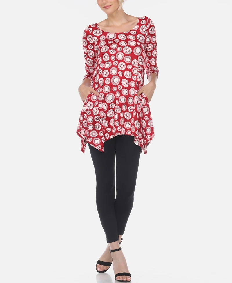 Women's Printed Geometric Circle Tunic Top