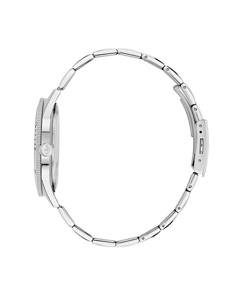 adidas Unisex Three Hand Edition Three Silver-Tone Stainless Steel Bracelet Watch 41mm