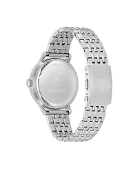 adidas Unisex Three Hand Code One Silver-Tone Stainless Steel Bracelet Watch 38mm