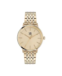 adidas Unisex Three Hand Code One Gold-Tone Stainless Steel Bracelet Watch 38mm