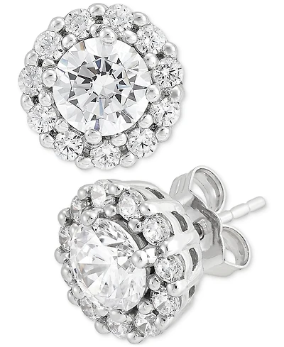 Grown With Love Igi Certified Lab Grown Diamond Halo Stud Earrings (2 ct. t.w.) in 14k White Gold
