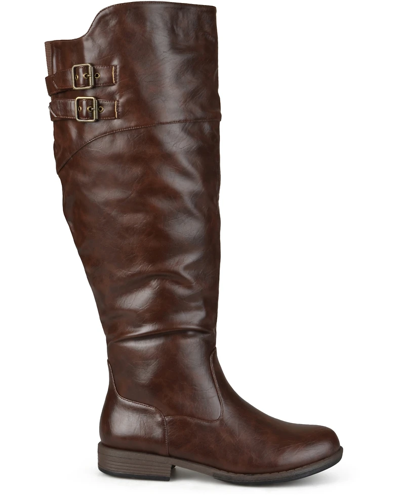 Journee Collection Women's Tori Extra Wide Calf Knee High Riding Boots