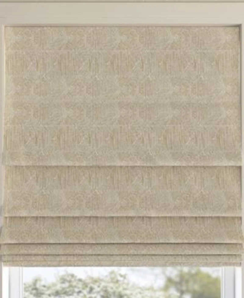 Sun Zero Talmage Tonal Geometric 100 Blackout Cordless Roman Shade
