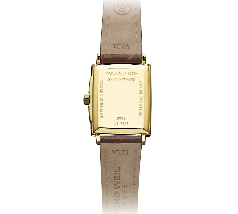 Raymond Weil Women's Swiss Toccata Brown Leather Strap Watch 22.6x28.1mm