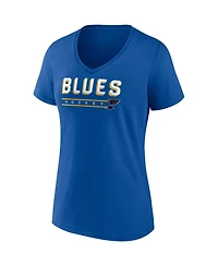 Women's Fanatics Blue, Heather Gray St. Louis Blues Parent 2-Pack V-Neck T-shirt Set