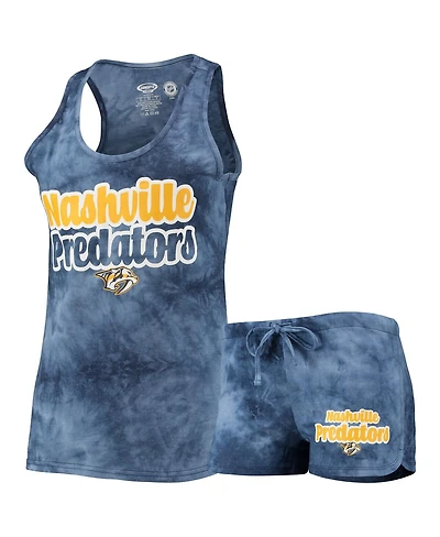 Women's Concepts Sport Navy Nashville Predators Billboard Racerback Tank Top and Shorts Set