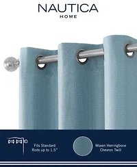 Nautica Milton Thermal Woven Room Darkening Grommet Window Curtain Panel Pair Dusty Collection